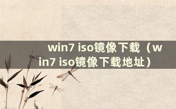 win7 iso镜像下载（win7 iso镜像下载地址）